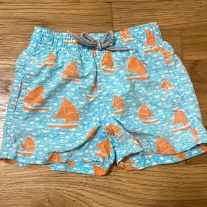 Vilebrequin Orange Sailboat Swim Trunks